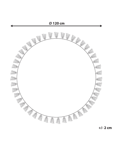 Beliani Kurzflor KAHTA in Grün/Weiß - (W) 120 x (H) 1 x (L) 120 cm