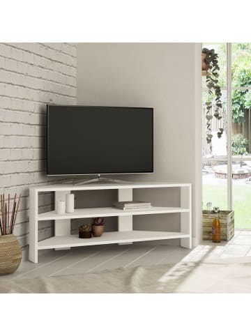 CALICOSY TV Eckmöbel THALES in Weiß - (W) 114 x (H) 45 x (L) 36 cm