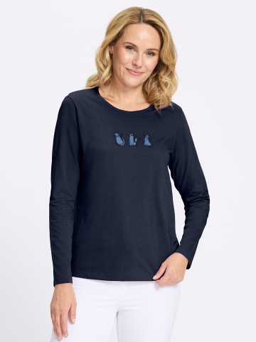Sieh an! Rundhals-Shirt in marine-bleu