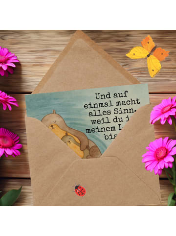 Mr. & Mrs. Panda Grußkarte Otter Kind Design mit Spruch in Weiß