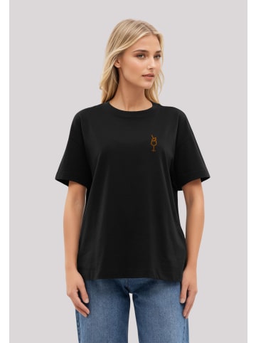 F4NT4STIC T-Shirt Orange Spritz Bestickt in off black