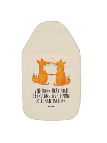 Mr. & Mrs. Panda Wärmflasche Füchse Liebe mit Spruch in Weiß