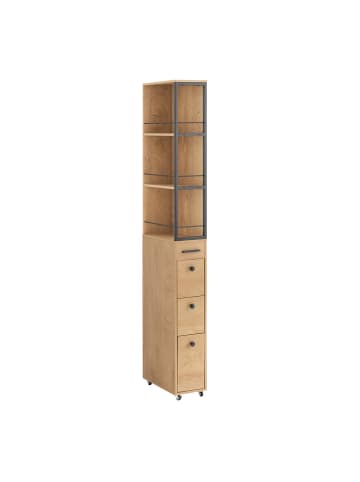 SoBuy Hochschrank in Eiche natur matt - (W) 20 x (H) 170 x (L) 40 cm