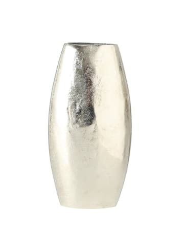 Boltze Vase aus Metall, FLAIRE in Silbern, (B) 6 x (H) 22 x (L) 17 cm