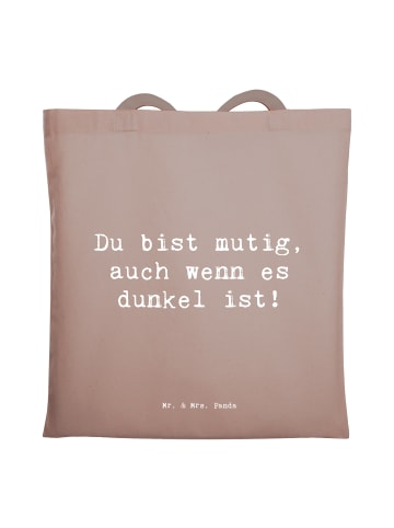 Mr. & Mrs. Panda Schultasche Spruch Angst vor Dunkelheit überwin... in Braun Pastell
