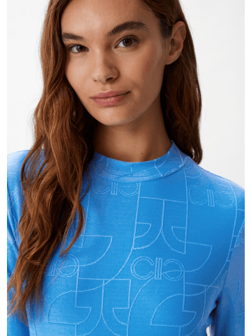 comma CI T-Shirt langarm in Blau