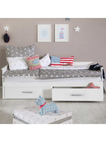 roba Moritz' Tagesbett, ausziehbar zum Doppelbett mit 2 Schubladen - Weiß