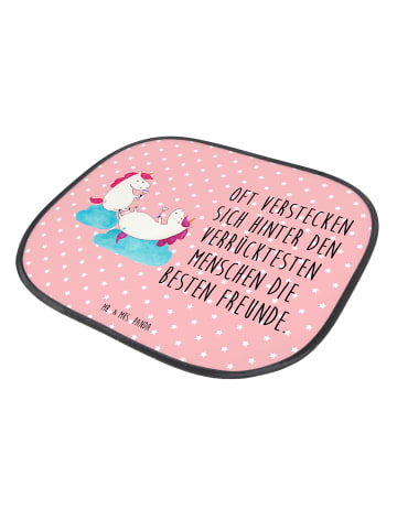 Mr. & Mrs. Panda Sonnenblende Auto Einhorn Sekt mit Spruch in Rot Pastell