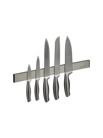 relaxdays Magnetleiste in Silber/ Schwarz - 40 cm