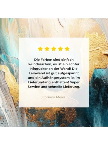 MuchoWow Leinwand bilder Abstrakte Kunst gold blau (BxH)