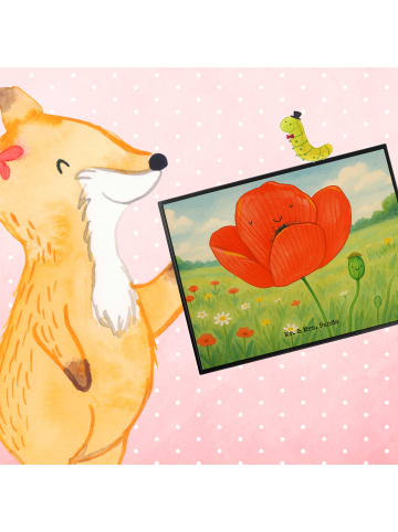 Mr. & Mrs. Panda Schreibunterlage Blume Mohnblume Design ohne Sp... in Weiß