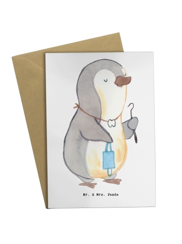 Mr. & Mrs. Panda Grußkarte Zahntechniker Herz ohne Spruch in Weiß