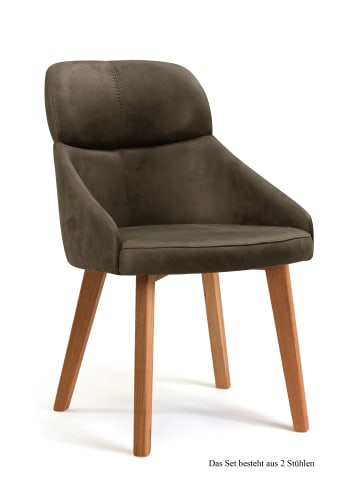 58 aufm Kessel ESSZIMMERSTUHL (2er-Set) Dasya 52x82x63 Eiche geölt/Khaki