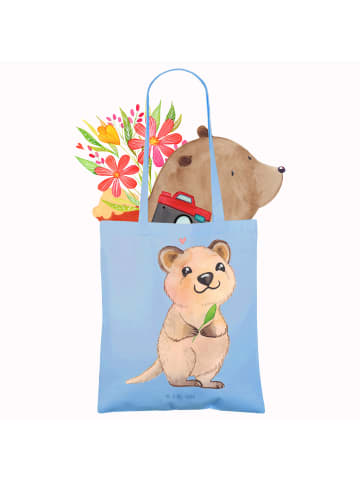 Mr. & Mrs. Panda Shopping Tasche Quokka Happy ohne Spruch in Sky Blue