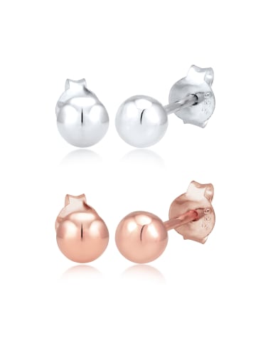 Elli Ohrringe 925 Sterling Silber Geo, Bi Color_Tri Color in Rosegold