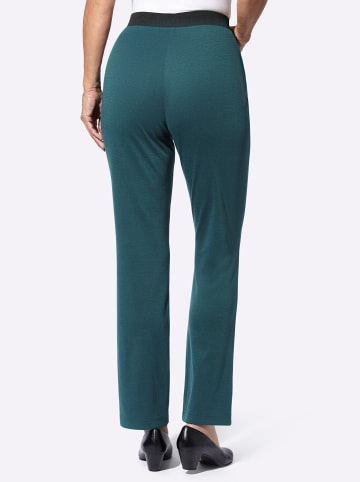 WITT WEIDEN Jerseyhose in petrol + petrol-schwarz-kariert