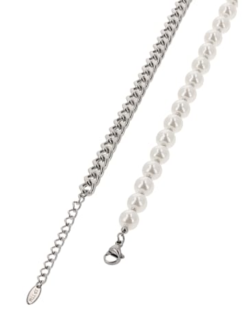 grassland Women Chain Necklace in Silver Rose White