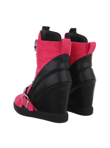 Ital-Design Stiefelette in Pink und Schwarz