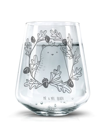 Mr. & Mrs. Panda Wasserglas Bär König ohne Spruch in Transparent