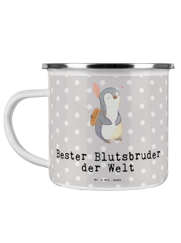 Mr. & Mrs. Panda Kaffeepott Pinguin Bester Blutsbruder der Welt ... in Grau Pastell