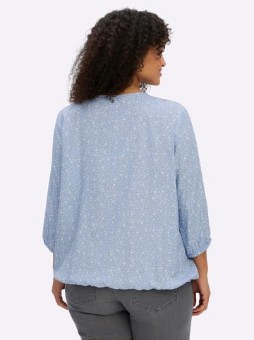 sheego Tunika in bleu-ecru-bedruckt