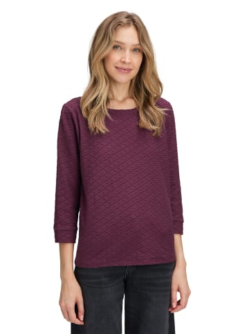 BETTY & CO Strukturshirt mit Rundhalsausschnitt in Dark Aubergine
