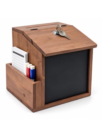 relaxdays Vorschlagsbox in Braun - (B)21 x (H)20 x (T)16 cm