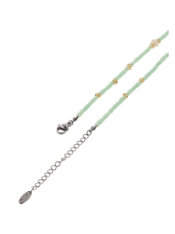 grassland Women Necklace With Beads in Mint White