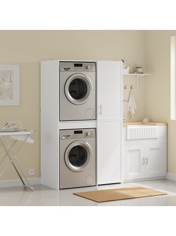 SoBuy Waschmaschinen-Hochschrank in Reinweiß - (W) 60.1 x (H) 186 x (L) 110 cm