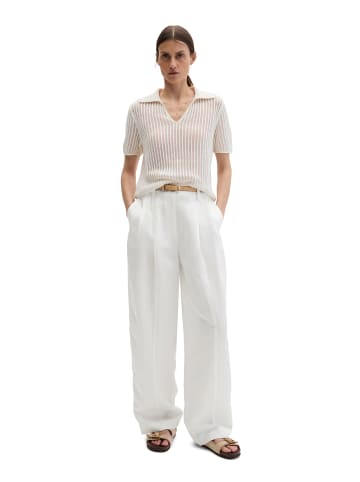 Marc O'Polo Ajour-Strickpolo regular in White Cotton