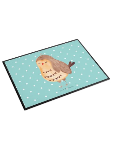 Mr. & Mrs. Panda tischschutz Eule Zufrieden ohne Spruch in Türkis Pastell