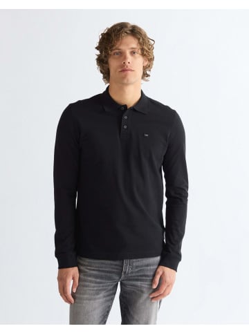 Wrangler Langarmpolo Polo in Black