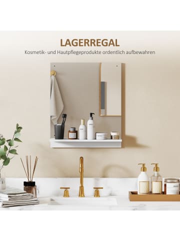 HOMCOM Badspiegel-50L x 14B x 60H cm-Weiß