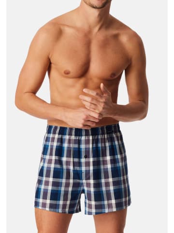 Schiesser Boxershorts Web in Blau / grau