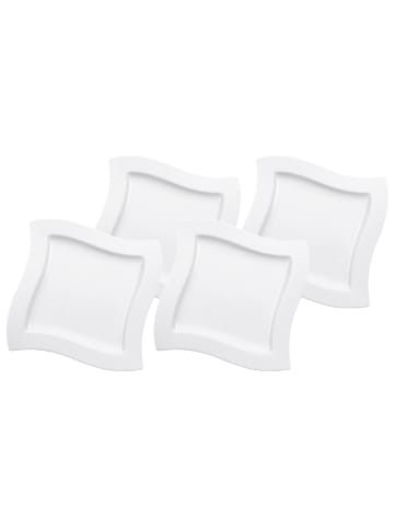 Villeroy & Boch 4er Set Speiseteller NewWave in Weiß 27 x 27 cm in weiß
