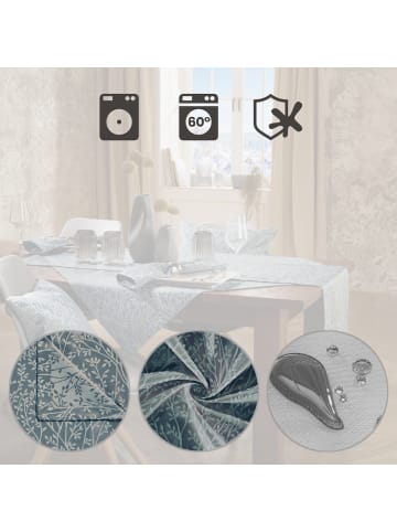 Erwin Müller Jacquard, Baumwollmischung, Gewebt Tischläufer Malaga in eisblau