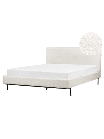 Beliani Doppelbett CORIO in Weiß/Schwarz - (W) 173 x (H) 101 x (L) 219 cm