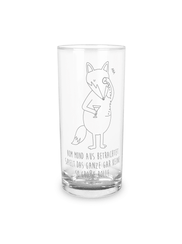 Mr. & Mrs. Panda Wasserglas Fuchs Lord mit Spruch in Transparent