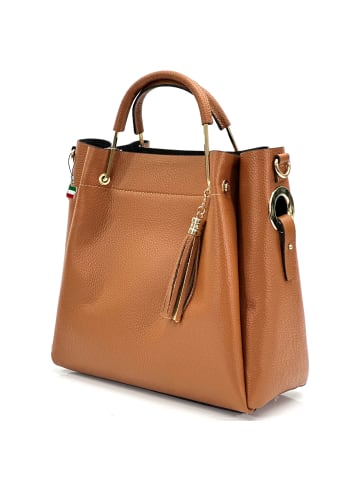 Florence Florence Umhängetasche, Handtasche Leder tan, hellbraun ca. 30cm