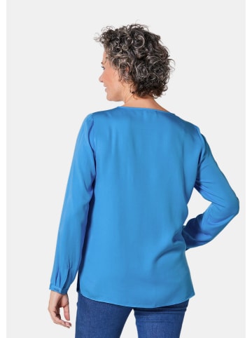 GOLDNER Kurzgröße:  Schlupfbluse mit modischem Kragen in riviera