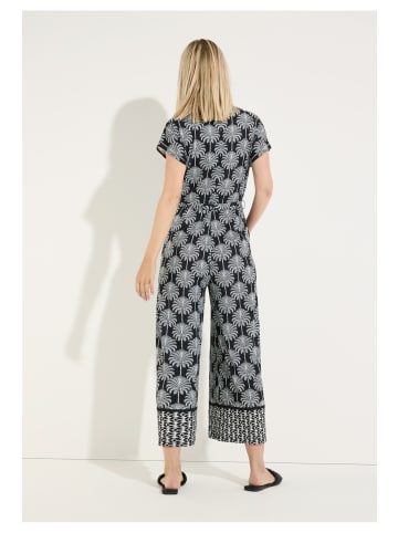 More & More unkomplizierter Jumpsuit, Print in twotone palm print with border