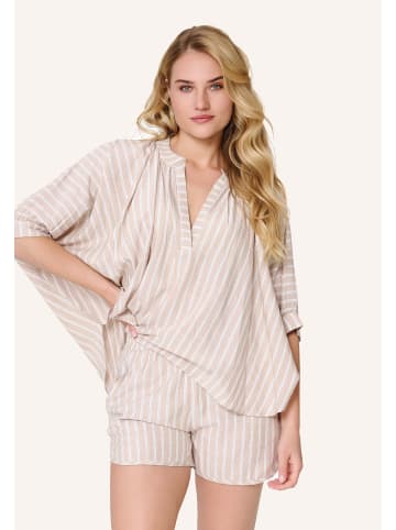Linga Dore & shorts Top in Dark beige stripe