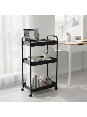 relaxdays Rollwagen in Schwarz – (B)43 x (H)78 x (T)30 cm