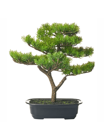 Beliani Kunstpflanze PINE in Grün/Schwarz - (W) 32 x (H) 37 x (L) 20 cm