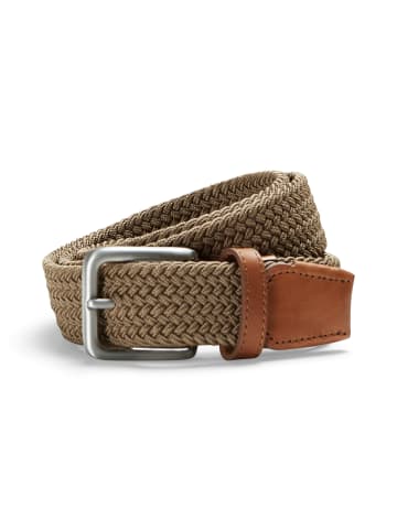 Jack & Jones Elastischer Stoff Gürtel Flecht Stretch Belt ohne Löcher JACSPRING in Braun