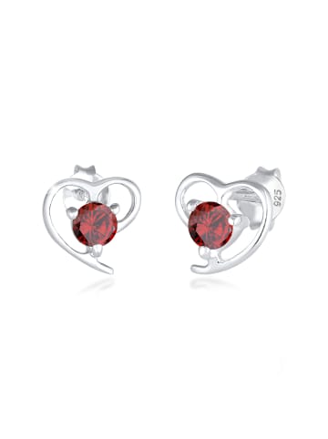 Elli Ohrringe 925 Sterling Silber Herz in Rot