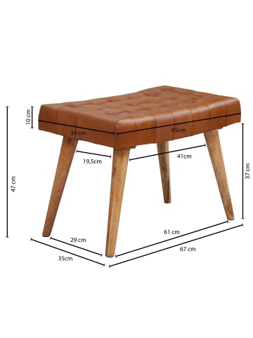 FineBuy Hocker und Sitzsäcke in Braun / Mango / 67x39x47