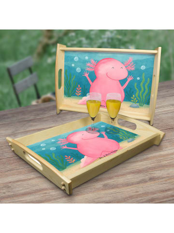 Mr. & Mrs. Panda Servier Tablett Axolotl Hurra Design ohne Spruch in Weiß