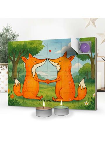 Mr. & Mrs. Panda Adventskalender Füchse Liebe Design ohne Spruch in Weiß