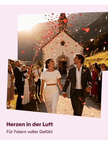 Partyjoker 10 Konfettikanonen mit Herzen - Biologisch abbaubares FSC Konfetti -